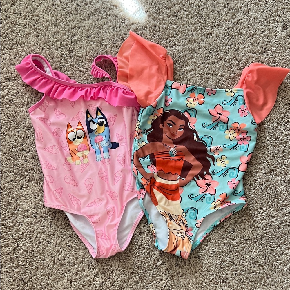 Bluey and Moana One piece swim suits